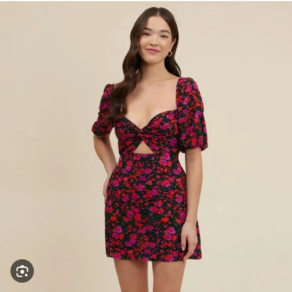 Park & Fifth Pink Cut Out Puff Sleeve Mini Dress